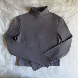 Mock Turtleneck Top in Grey